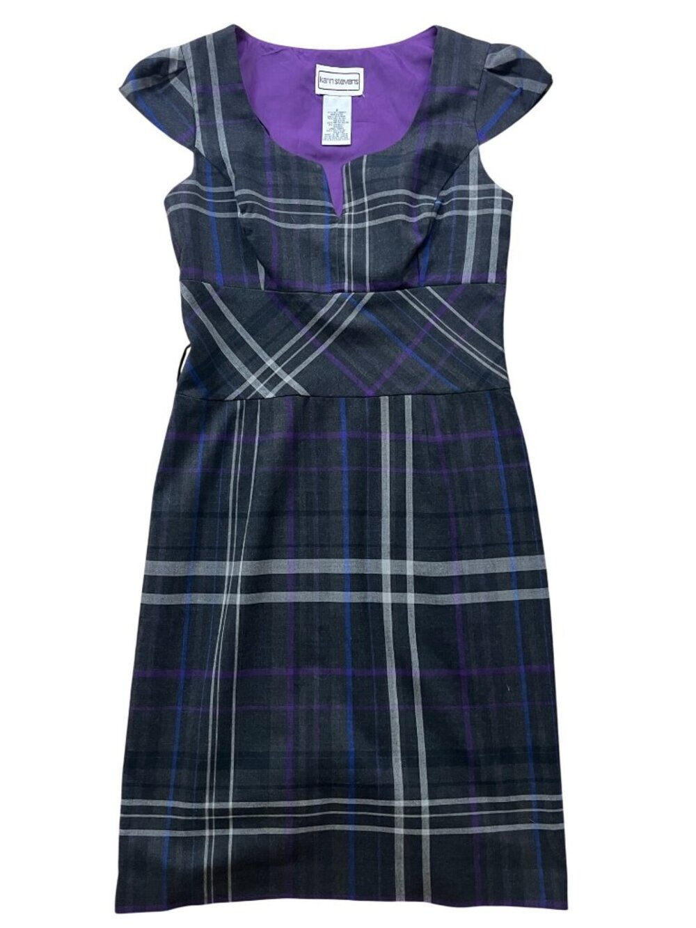 Karin Stevens Y2K Tartan Plaid Dress Womens 6 Black Dark Academia Whimsigoth